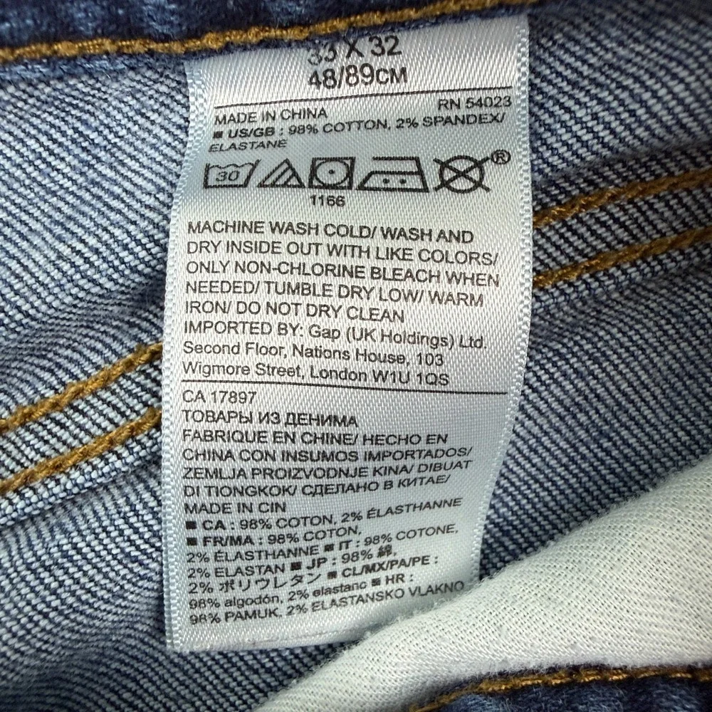 Banana Republic Straight Jeans Mens 33x32 Medium Wash Stretch Denim Blue Classic